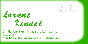 lorant kindel business card